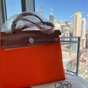 HERMES Toile Vache Hunter Herbag Zip 31